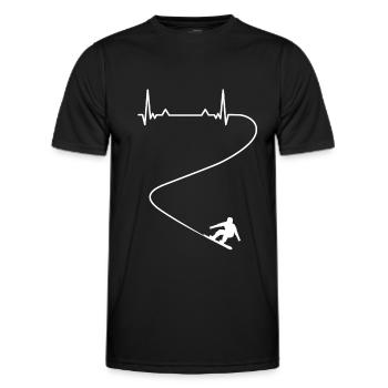 Heartbeat Pulse ECG Snowboard SnowboardEr - T-shirt sport Homme - noir - Devant - AI Model Male 178 dark (178cm)