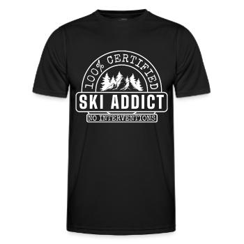 Skifahren Winterurlaub Schnee Skipiste - Männer Funktions-T-Shirt - Schwarz - Vorne - AI Model Male 178 dark (178cm)