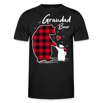 Grand-père Ours - T-shirt sport Homme - noir - Devant - AI Model Male 178 dark (178cm)