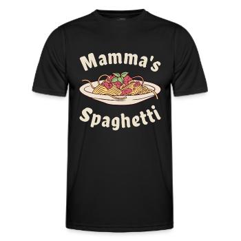 Mamma's Spaghetti - Männer Funktions-T-Shirt - Schwarz - Vorne - AI Model Male 178 dark (178cm)
