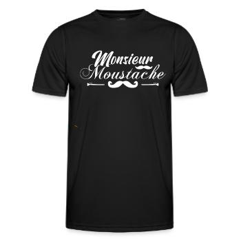 monsieur moustaches, Idée cadeau d'élégance. - T-shirt sport Homme - noir - Devant - AI Model Male 178 dark (178cm)
