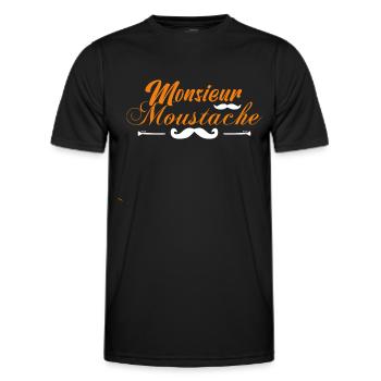 Collection de moustaches, Idée cadeau d'élégance. - T-shirt sport Homme - noir - Devant - AI Model Male 178 dark (178cm)