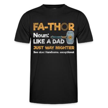 Thor Hammer Mythologie - Männer Funktions-T-Shirt - Schwarz - Vorne - AI Model Male 178 dark (178cm)