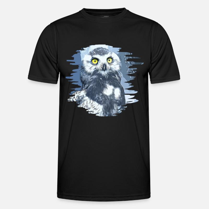 gxp schneeeule vector art - Männer Funktions-T-Shirt - Schwarz