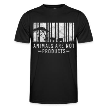 Tierfreund Vegetarier Retttung Fleischlos - Männer Funktions-T-Shirt - Schwarz - Vorne - AI Model Male 178 dark (178cm)