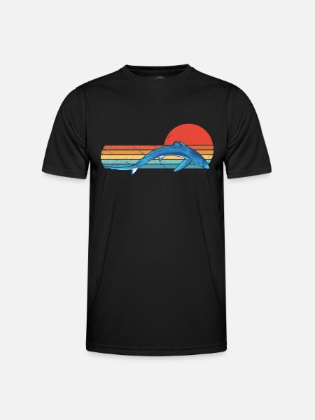 Blue Shark Retro Sunset - Men's Functional T-Shirt - black