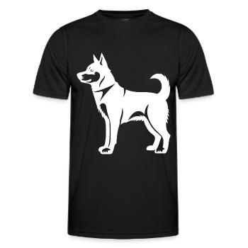 Silhouette de chien husky - T-shirt sport Homme - noir - Devant - AI Model Male 178 dark (178cm)
