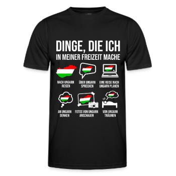 Ungarn Spruch Heimat Ungarn - Männer Funktions-T-Shirt - Schwarz - Vorne - AI Model Male 178 dark (178cm)