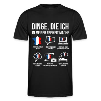 Frankreich Heimatland Spruch Franzose - Männer Funktions-T-Shirt - Schwarz - Vorne - AI Model Male 178 dark (178cm)