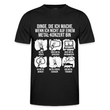 Heavy Metal Konzert Fan Metal Geste - Männer Funktions-T-Shirt - Schwarz - Vorne - AI Model Male 178 dark (178cm)