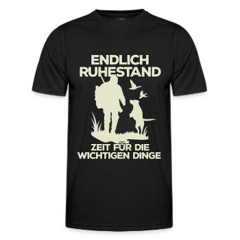 Jäger im Ruhestand Jagd Rente Rentner - Männer Funktions-T-Shirt - Schwarz - Vorne - AI Model Male 178 dark (178cm)