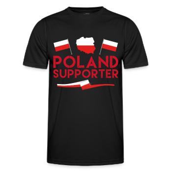 fan de poland supporter. Supporter de Pologne. - T-shirt sport Homme - noir - Devant - AI Model Male 178 dark (178cm)