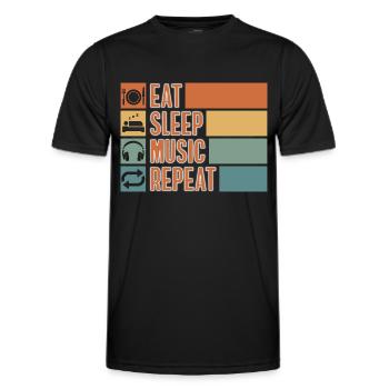 Dj Headphones Songs - Men's Functional T-Shirt - black - Front - AI Model Male 178 dark (178cm)