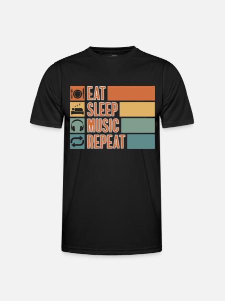 Dj Kopfhörer Lieder - Männer Funktions-T-Shirt - Schwarz