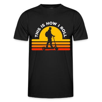 E-Roller Speed Flitzer - Männer Funktions-T-Shirt - Schwarz - Vorne - AI Model Male 178 dark (178cm)