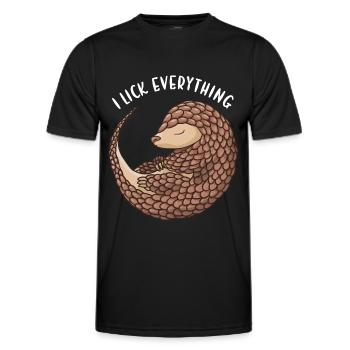 Je lèche tout Pangolin - T-shirt sport Homme - noir - Devant - AI Model Male 178 dark (178cm)