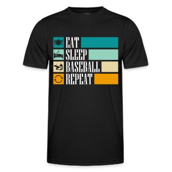 Baseball bat sport hobby - Men's Functional T-Shirt - black - Front - AI Model Male 178 dark (178cm)