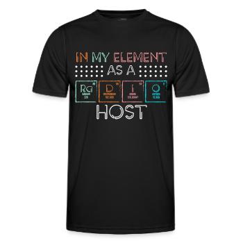 Podcast Ankündigung Sprecher Sendung - Männer Funktions-T-Shirt - Schwarz - Vorne - AI Model Male 178 dark (178cm)