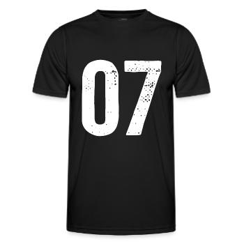 07 Zahlen Weiß - Männer Funktions-T-Shirt - Schwarz - Vorne - AI Model Male 178 dark (178cm)