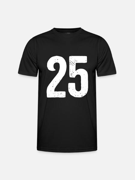 25 Numbers White - Men's Functional T-Shirt - black