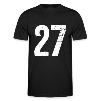 27 Zahlen Weiß - Männer Funktions-T-Shirt - Schwarz - Vorne - AI Model Male 178 dark (178cm)