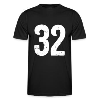 32 Zahlen Weiß - Männer Funktions-T-Shirt - Schwarz - Vorne - AI Model Male 178 dark (178cm)
