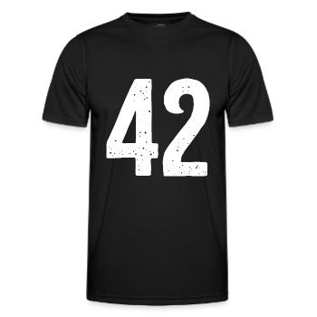 42 Zahlen Weiß - Männer Funktions-T-Shirt - Schwarz - Vorne - AI Model Male 178 dark (178cm)