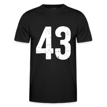 43 Zahlen Weiß - Männer Funktions-T-Shirt - Schwarz - Vorne - AI Model Male 178 dark (178cm)