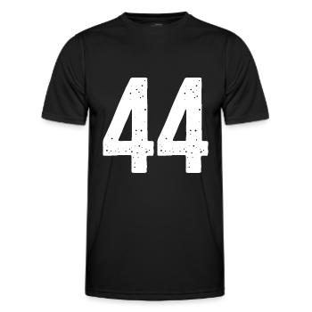 44 Zahlen Weiß - Männer Funktions-T-Shirt - Schwarz - Vorne - AI Model Male 178 dark (178cm)