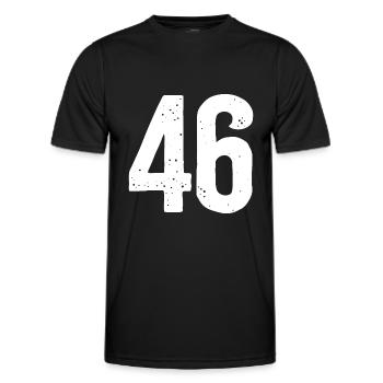46 Zahlen Weiß - Männer Funktions-T-Shirt - Schwarz - Vorne - AI Model Male 178 dark (178cm)