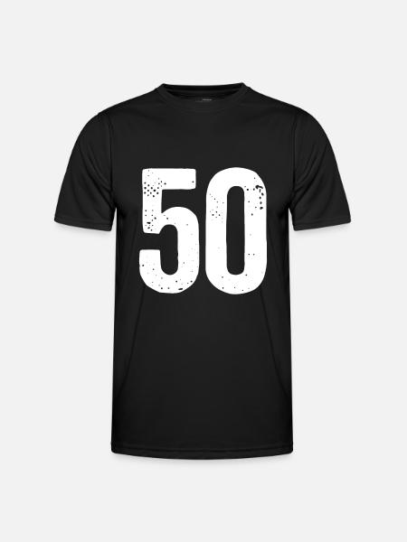 50 Numbers White - Men's Functional T-Shirt - black