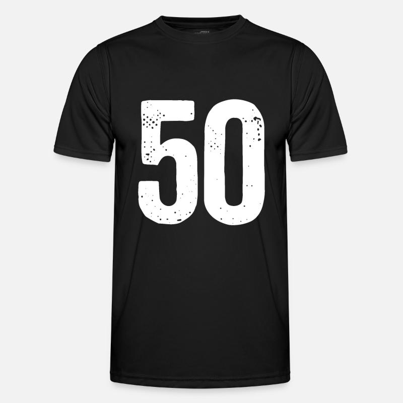 50 Numbers White - Men's Functional T-Shirt - black