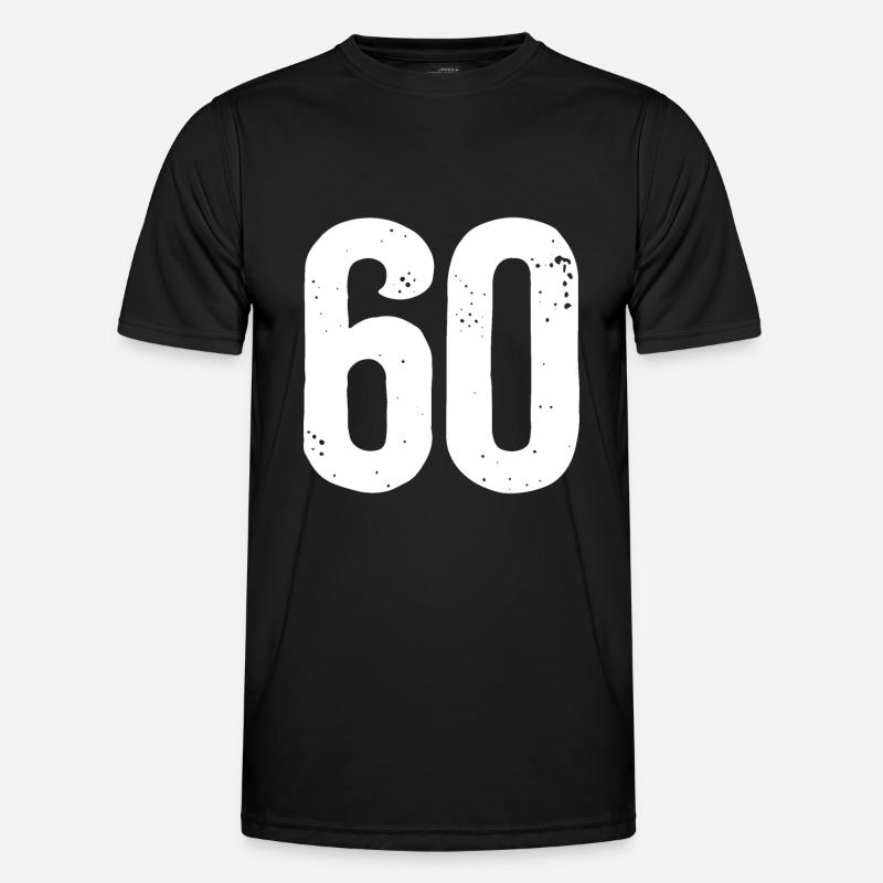 60 Numbers White - Men's Functional T-Shirt - black