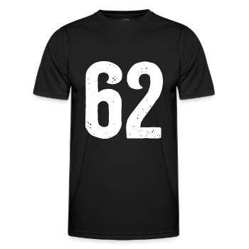 62 Zahlen Weiß - Männer Funktions-T-Shirt - Schwarz - Vorne - AI Model Male 178 dark (178cm)