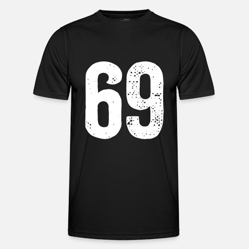 69 Numbers White - Men's Functional T-Shirt - black
