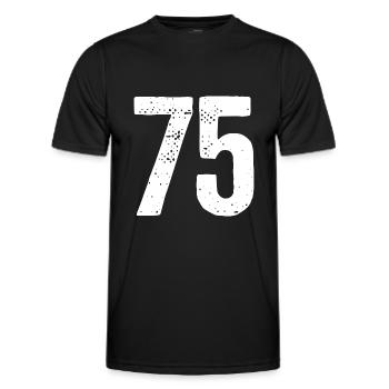 75 Zahlen Weiß - Männer Funktions-T-Shirt - Schwarz - Vorne - AI Model Male 178 dark (178cm)