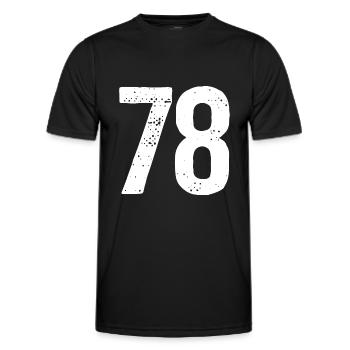 78 Zahlen Weiß - Männer Funktions-T-Shirt - Schwarz - Vorne - AI Model Male 178 dark (178cm)