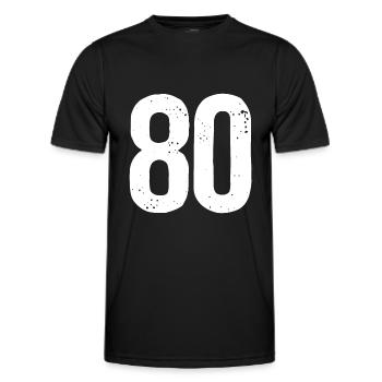 80 Zahlen Weiß - Männer Funktions-T-Shirt - Schwarz - Vorne - AI Model Male 178 dark (178cm)