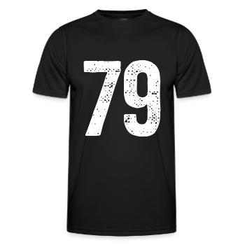79 Zahlen Weiß - Männer Funktions-T-Shirt - Schwarz - Vorne - AI Model Male 178 dark (178cm)