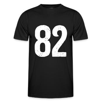 82 Zahlen Weiß - Männer Funktions-T-Shirt - Schwarz - Vorne - AI Model Male 178 dark (178cm)