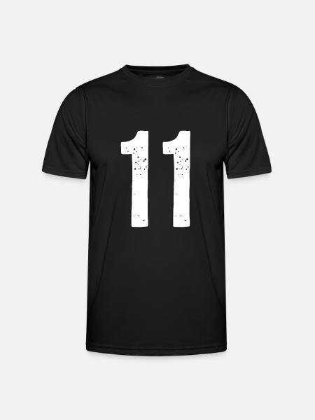 11 Numéros Blanc - T-shirt sport Homme - noir