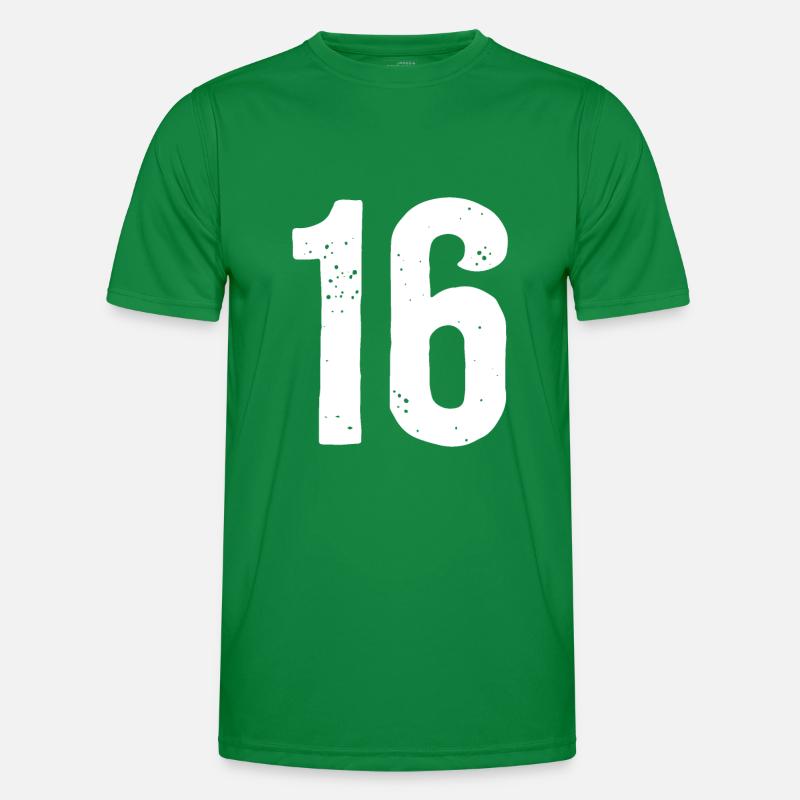 16 Chiffres Blanc T-shirt sport Homme