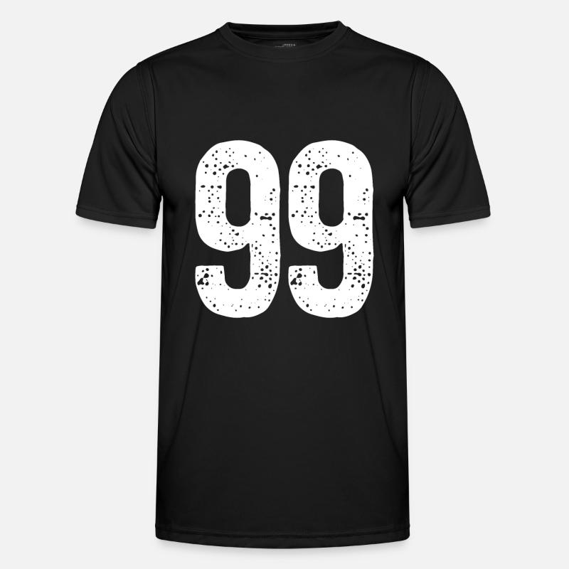 99 Numbers White - Men's Functional T-Shirt - black