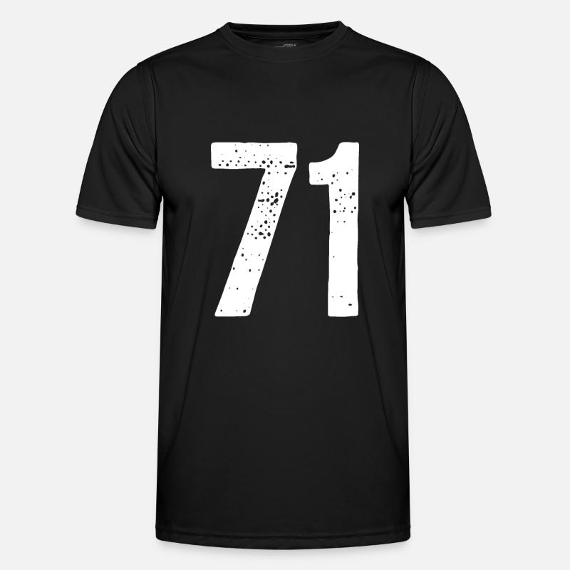 71 Numbers White - Men's Functional T-Shirt - black