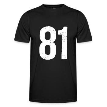 81 Zahlen Weiß - Männer Funktions-T-Shirt - Schwarz - Vorne - AI Model Male 178 dark (178cm)