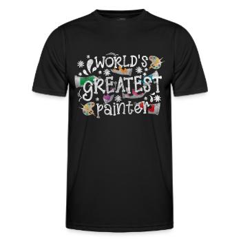 Artist Painting Brush Craft - Men's Functional T-Shirt - black - Front - AI Model Male 178 dark (178cm)