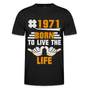 1971 Né Pour vivre - T-shirt sport Homme - noir - Devant - AI Model Male 178 dark (178cm)