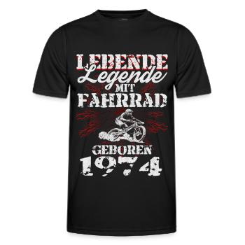 Lebende Legende Mountainbiker 1974 Geboren Fahrrad - Männer Funktions-T-Shirt - Schwarz - Vorne - AI Model Male 178 dark (178cm)