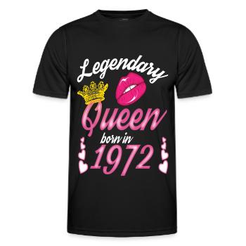 1972 Naissance Reine Légendes Anniversaire femmes - T-shirt sport Homme - noir - Devant - AI Model Male 178 dark (178cm)