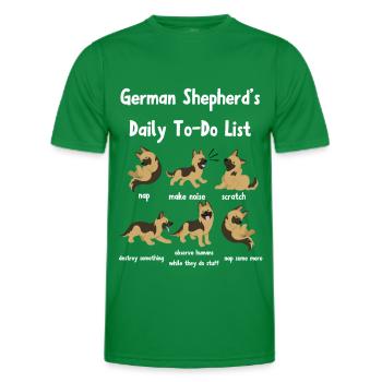 German shepherd - Men's Functional T-Shirt - kelly green - Front - AI Model Male 178 dark (178cm)